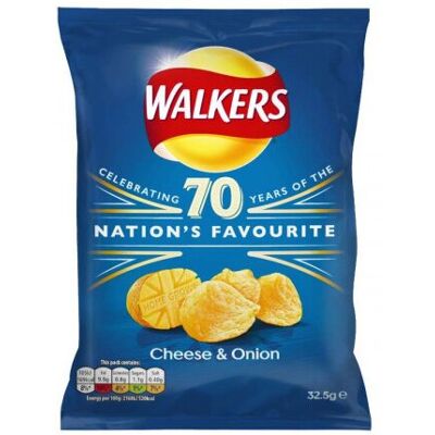 Walkers Crisps Cheese & Onion 32.5g (Pack of 32) Walkers Crisps Cheese & Onion 32.5g (Pack of 32)