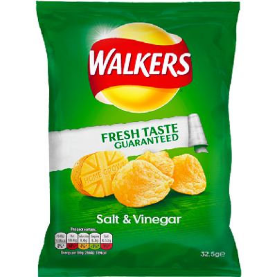 Walkers Crisps Salt & Vinegar 32.5g (Pack of 32) Walkers Crisps Salt & Vinegar 32.5g (Pack of 32)