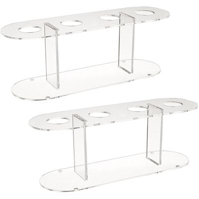 Unbranded 2Pcs Acrylic 4-Hole Double Layer Ice Cream Cone Stand Unbranded 2Pcs Acrylic 4-Hole Double Layer Ice Cream Cone Stand