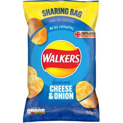 Walkers Cheese & Onion Sharing Crisps 150g Walkers Cheese & Onion Sharing Crisps 150g