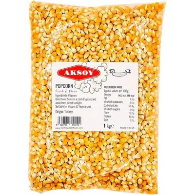 AKSOY Popping Corn Kernels - 1KG Popcorn Seeds for Stovetop, Microwave & Air P AKSOY Popping Corn Kernels - 1KG Popcorn Seeds for Stovetop, Microwave & Air P