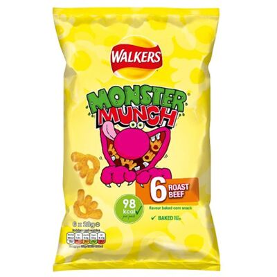 Walkers Monster Munch Roast Beef Multipack Snacks Crisps Walkers Monster Munch Roast Beef Multipack Snacks Crisps