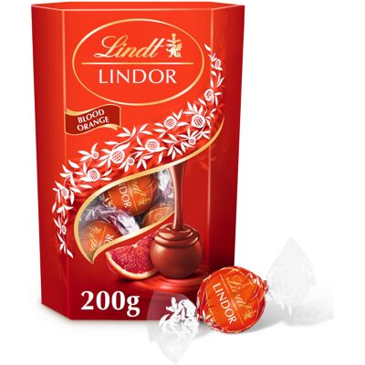 Lindt Lindor Blood Orange Milk Chocolate Truffles Box - Approx 16 balls, 200g - Lindt Lindor Blood Orange Milk Chocolate Truffles Box - Approx 16 balls, 200g -
