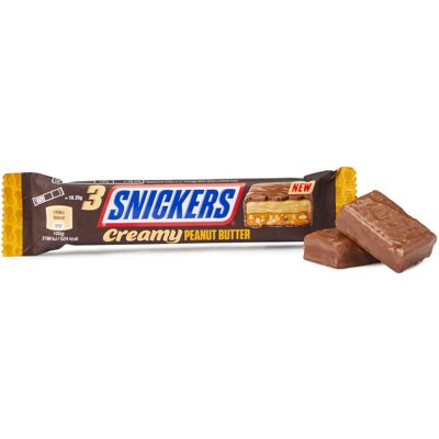 Snickers Creamy Peanut Butter Chocolate Trio Bar, 54.75 g (Pack of 1) Snickers Creamy Peanut Butter Chocolate Trio Bar, 54.75 g (Pack of 1)