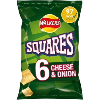 Walkers Squares Cheese & Onion Multipack Snacks Crisps 6x22g Walkers Squares Cheese & Onion Multipack Snacks Crisps 6x22g