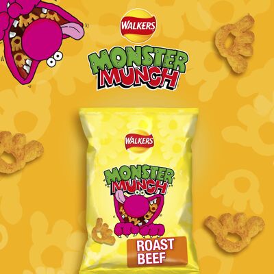 Walkers Monster Munch Roast Beef Multipack Snacks Crisps 6x20g Walkers Monster Munch Roast Beef Multipack Snacks Crisps 6x20g