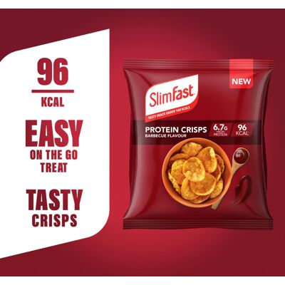 SlimFast • Barbeque Protein Crisps • 96 Cals • 67g Protein • BBQ Flavo SlimFast • Barbeque Protein Crisps • 96 Cals • 67g Protein • BBQ Flavo