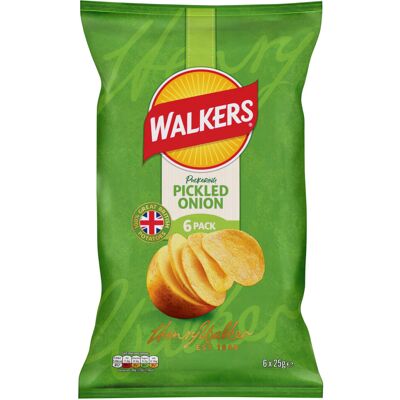 Walkers Crisps Pickled Onion 6x25g Walkers Crisps Pickled Onion 6x25g