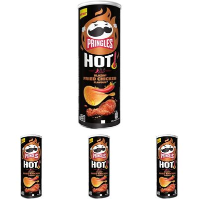 Pringles Hot Blazin' Fried Chicken Flavour, 160g (Pack 4) Pringles Hot Blazin' Fried Chicken Flavour, 160g (Pack 4)