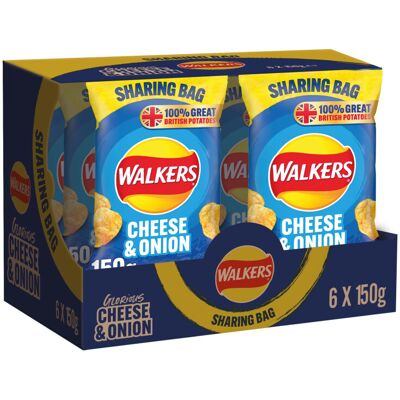 Walkers Cheese Onion Sharing Crisps 150g Walkers Cheese Onion Sharing Crisps 150g