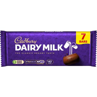 Cadbury Dairy Milk Chocolate Bars, Classic Creamy Taste, Multipack of Single Bar Cadbury Dairy Milk Chocolate Bars, Classic Creamy Taste, Multipack of Single Bar