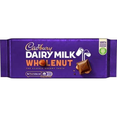 Cadbury Dairy Milk Whole Nut Bar, Whole Hazelnuts Covered in Creamy Milk Chocola Cadbury Dairy Milk Whole Nut Bar, Whole Hazelnuts Covered in Creamy Milk Chocola