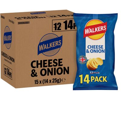 Walkers Cheese and Onion Vegetarian Multipack Crisps Ideal for Lunch a Walkers Cheese and Onion Vegetarian Multipack Crisps Ideal for Lunch a