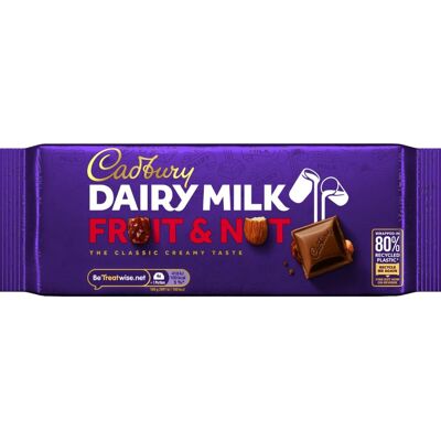 Cadbury Dairy Milk Fruit & Nut Bar, Classic Chocolate Delight, 180 g Cadbury Dairy Milk Fruit & Nut Bar, Classic Chocolate Delight, 180 g