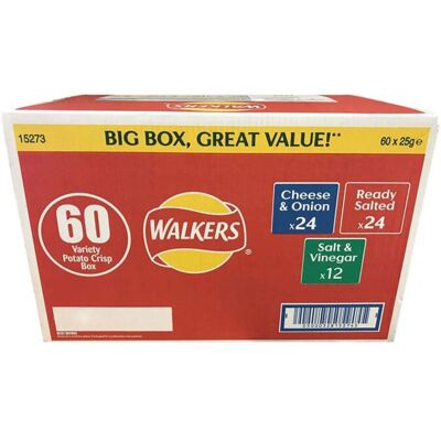 Walkers Crisps Multipack Mixed Flavour Variety Box (Ready Salted, Walkers Crisps Multipack Mixed Flavour Variety Box (Ready Salted,