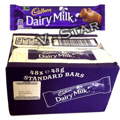 Original CADBURY Dairy Milk Chocolate Standard BAR 48 x 45g Full Box F Original CADBURY Dairy Milk Chocolate Standard BAR 48 x 45g Full Box F