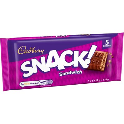 Cadbury Snack Sandwich Milk Chocolate Covered Biscuits Multipack of 5 Cadbury Snack Sandwich Milk Chocolate Covered Biscuits Multipack of 5