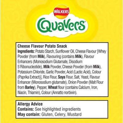 Walkers Quavers Cheese Multipack Snacks 6x16g Walkers Quavers Cheese Multipack Snacks 6x16g