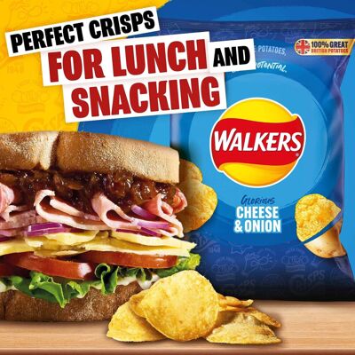Walkers Cheese Onion Crisps 325g case of 32 Walkers Cheese Onion Crisps 325g case of 32