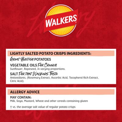 Walkers Lightly Salted Multipack Crisps 6x25g Walkers Lightly Salted Multipack Crisps 6x25g
