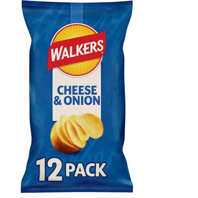 Walkers Cheese and Onion Vegetarian Multipack Crisps, Ideal for Lunch and Snacki Walkers Cheese and Onion Vegetarian Multipack Crisps, Ideal for Lunch and Snacki