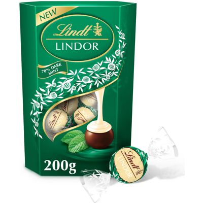 Lindt Lindor Dark Mint Chocolate Truffles – 200g Box (Approx. 16 Lindt Lindor Dark Mint Chocolate Truffles – 200g Box (Approx. 16