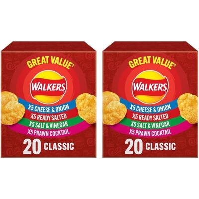 Walkers Classic Variety Crisps Box 20 x 25g (Pack 2) Walkers Classic Variety Crisps Box 20 x 25g (Pack 2)