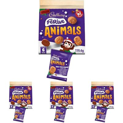 Cadbury Festive Animal Shaped Biscuits w/ a Chocolate Base, Limited Cadbury Festive Animal Shaped Biscuits w/ a Chocolate Base, Limited
