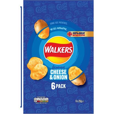 Walkers Cheese & Onion Crisps 6 Pack (18 Packs) Walkers Cheese & Onion Crisps 6 Pack (18 Packs)