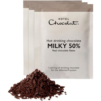 Hotel Chocolat - Milky 50% Hot Chocolate Sachets Hotel Chocolat - Milky 50% Hot Chocolate Sachets