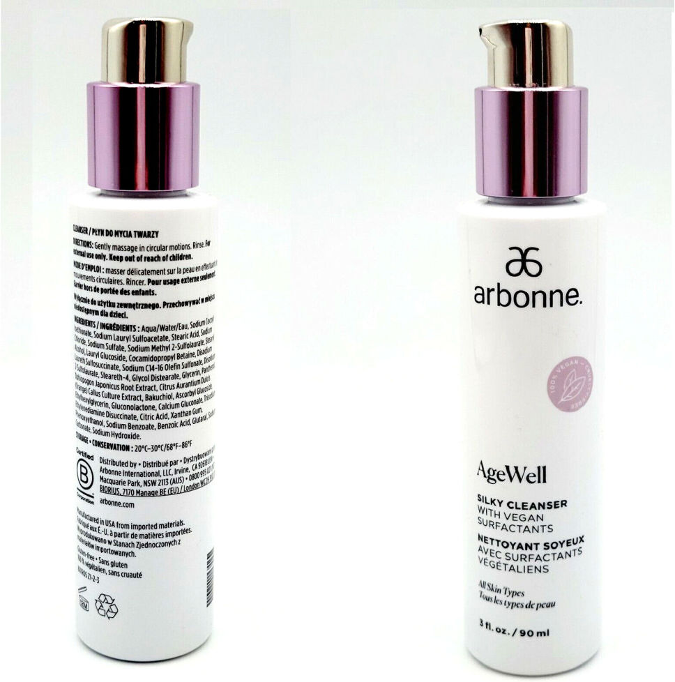 ARBONNE AGEWELL SILKY CLEANSER GLUTEN FREE ALL SKIN TYPE 90ML