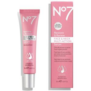 Boots No7 No7 Restore & Renew FACE & NECK MULTI ACTION Serum 30ml Brand New & Boxed Boots No7 No7 Restore & Renew FACE & NECK MULTI ACTION Serum 30ml Brand New & Boxed