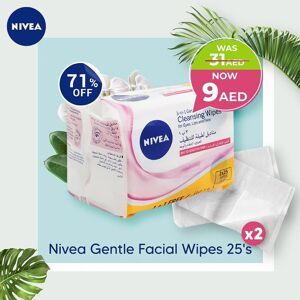 Nivea Gentle Facial Wipes 25's 1+1 PROMO Nivea Gentle Facial Wipes 25's 1+1 PROMO