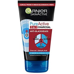Garnier Pure Active 3in1 Charcoal Anti-Blackhead Mask Wash Scrub, for Oily Spot Garnier Pure Active 3in1 Charcoal Anti-Blackhead Mask Wash Scrub, for Oily Spot