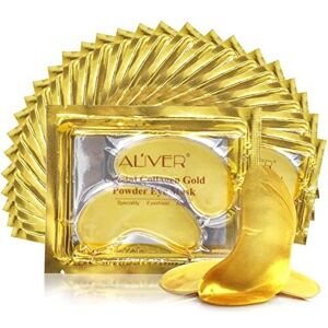 HRAMEX (20 Pairs)24K Gold Under Eye Treatment Masks,Crystal Gold Powder Gel Collagen Ey HRAMEX (20 Pairs)24K Gold Under Eye Treatment Masks,Crystal Gold Powder Gel Collagen Ey