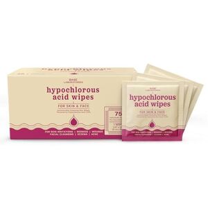 BASE LABORATORIES Base Labs Hypochlorous Acid Wipes Saline Solution and HOCl Infused Wound Clean BASE LABORATORIES Base Labs Hypochlorous Acid Wipes Saline Solution and HOCl Infused Wound Clean