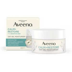 Aveeno Face CALM+RESTORE Oat Gel Moisturiser, 24-Hour Moisturisation, With Prebiotic Oa Aveeno Face CALM+RESTORE Oat Gel Moisturiser, 24-Hour Moisturisation, With Prebiotic Oa