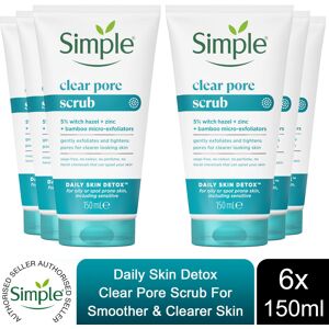 Simple Daily Skin Detox Clear Pore Scrub 150 ml pack of 6 Simple Daily Skin Detox Clear Pore Scrub 150 ml pack of 6