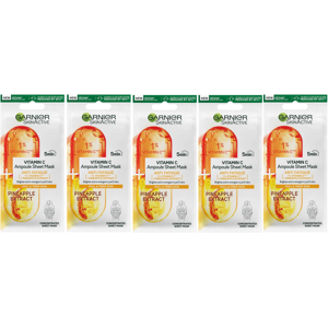 5 X Garnier Skin Active Vitamin C + Pineapple Extract Ampoule Face Sheet Mask 15 5 X Garnier Skin Active Vitamin C + Pineapple Extract Ampoule Face Sheet Mask 15