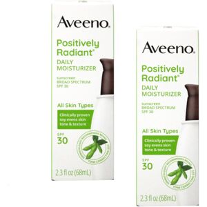2 Pack - Aveeno Positively Radiant Daily Face Moisturizer SPF 30 2.3 Fl. Oz. 2 Pack - Aveeno Positively Radiant Daily Face Moisturizer SPF 30 2.3 Fl. Oz.