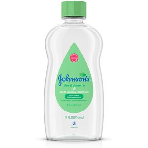 Johnson's Baby Oil Mineral Oil Enriched with Aloe Vera and Vitamin E 14 fl. oz Johnson's Baby Oil Mineral Oil Enriched with Aloe Vera and Vitamin E 14 fl. oz