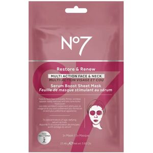Boots No7 No7 Restore & Renew Multi Action Face & Neck Serum Boost Sheet Mask - Anti Aging Boots No7 No7 Restore & Renew Multi Action Face & Neck Serum Boost Sheet Mask - Anti Aging