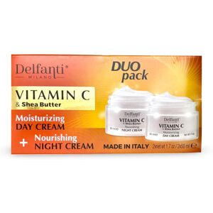 Delfanti-Milano VITAMIN C & SHEA BUTTER DUO pack Day + Night Creams Face Nec Delfanti-Milano VITAMIN C & SHEA BUTTER DUO pack Day + Night Creams Face Nec