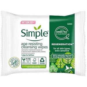 Simple Regeneration Age Resisting Biodegradable Facial Wipes remove make-up and Simple Regeneration Age Resisting Biodegradable Facial Wipes remove make-up and