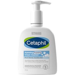 Cetaphil Hydrating Foaming Cream Cleanser and Makeup Remover, 473ml, Face Wash w Cetaphil Hydrating Foaming Cream Cleanser and Makeup Remover, 473ml, Face Wash w
