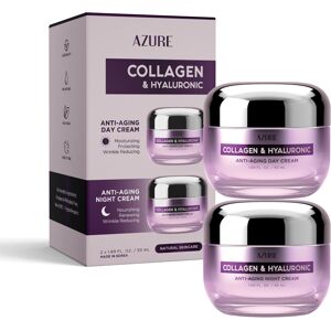 azure cosmetics AZURE Collagen & Hyaluronic Acid Day/Night Cream Value Set - Renewing Toning & azure cosmetics AZURE Collagen & Hyaluronic Acid Day/Night Cream Value Set - Renewing Toning &
