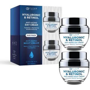 Clear Beauty Hyaluronic Acid & Retinol Day/Night Moisturizer Set - Dermatologist Clear Beauty Hyaluronic Acid & Retinol Day/Night Moisturizer Set - Dermatologist
