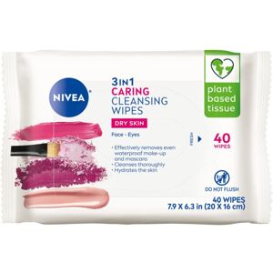 NIVEA 3in1 Caring Cleansing Wipes for Face and Eyes Effective as a Waterproof M NIVEA 3in1 Caring Cleansing Wipes for Face and Eyes Effective as a Waterproof M