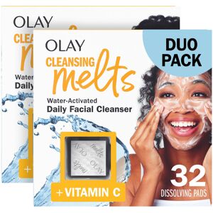 Olay Cleansing Melts + Vitamin C Face Cleanser 64 ct total (2x32) Water-Activate Olay Cleansing Melts + Vitamin C Face Cleanser 64 ct total (2x32) Water-Activate