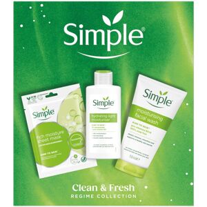 (Buy 1) Simple Gift Set Clean & Fresh Regime Face Wash Mask Moisturiser Skincare (Buy 1) Simple Gift Set Clean & Fresh Regime Face Wash Mask Moisturiser Skincare